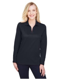 Devon & Jones DG20LW Women's CrownLux Performance® Plaited Long Sleeve Polo