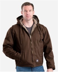Berne Apparel HJ626 Men's Heartland Washed Duck Hooded Work Coat