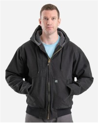 Berne Apparel HJ317 Men's Highland Flex180 Washed Duck Hooded Work Jacket
