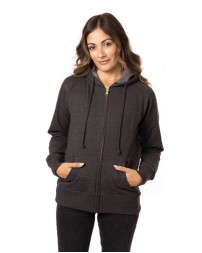Econscious EC4580 Women's Heathered Full-Zip Hooded Sweatshirt
