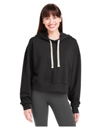 Glyder PDP1725 Women's Vintage Oversized Cropped Hooded Sweatshirt