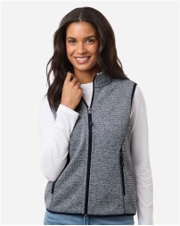 North End NE731W Women's Jasper Jacquard Fleece Vest