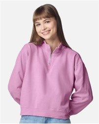 Comfort Colors 1580L Women's Garment-Dyed Mid-Length Quarter-Zip Sweatshirt
