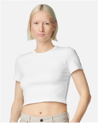 American Apparel BR210 Women's Baby Rib Cropped Tee
