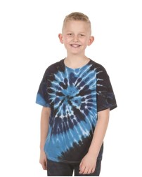 Dyenomite 20BMS Youth Multi-Color Spiral Tie-Dyed T-Shirt