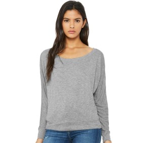 BELLA + CANVAS 8850 Women’s Flowy Off Shoulder Long Sleeve Tee