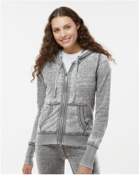 J. America 8913 Women's Zen Fleece Full-Zip Hooded Sweatshirt