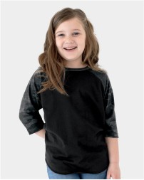 LAT 6130 Youth Baseball Fine Jersey Three-Quarter Sleeve Tee
