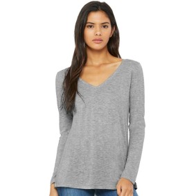 BELLA + CANVAS 8855 Women's Flowy Long Sleeve V-Neck Tee