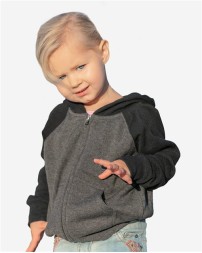 Independent Trading Co. PRM10TSBZ Toddler Lightweight Special Blend Raglan Zip Hood