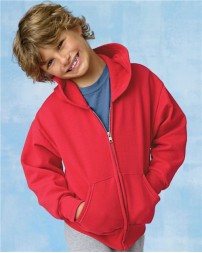 Hanes P480 EcoSmart® Youth Full-Zip Hooded Sweatshirt