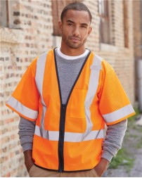 Kishigo 1567-1568 Economy Single Pocket Zipper Vest