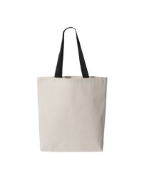 Q-Tees Q4400 11L Canvas Tote with Contrast-Color Handles