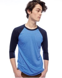 American Apparel BB453W 50/50 Raglan Three-Quarter Sleeve Tee