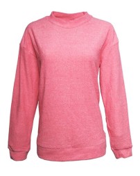 J. America 8428 Women's Weekend Terry Mock Neck Pullover