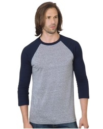 Bayside 9525 Triblend Three-Quarter Sleeve Raglan T-Shirt