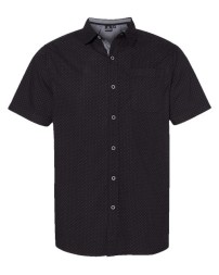 Burnside 9290 Peached Printed Poplin Short Sleeve Shirt