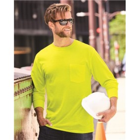 Hanes W120 Workwear Long Sleeve Pocket T-Shirt