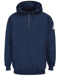 Bulwark SEH8 Pullover Hooded Fleece Sweatshirt Quarter-Zip