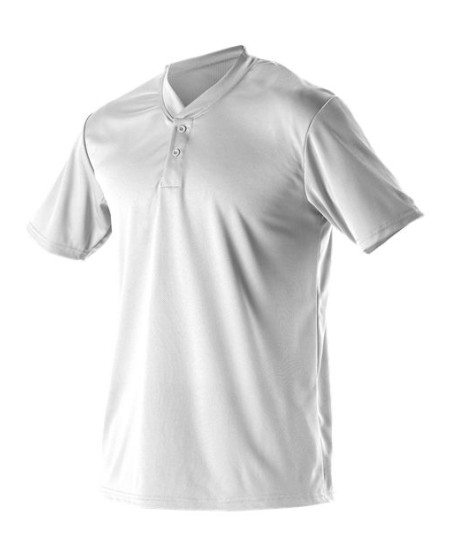 522MMY Alleson Athletic Youth Baseball Two Button Henley Jersey   Youth Two Button Baseball Henley