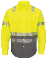 Bulwark SLB4H Hi-Visibility Color Block Uniform Shirt - EXCEL FR® ComforTouch® - 7 oz.