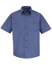 Red Kap SP84T Mini-Plaid Uniform Short Sleeve Shirt - Tall Sizes