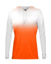 Badger Women s Ombre Long Sleeve Hooded TShirt 4208 Women s Hooded Long Sleeve Ombre TShirt