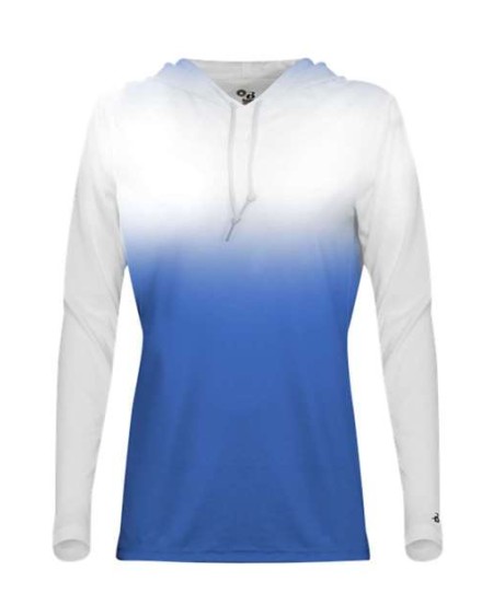Badger Women s Ombre Long Sleeve Hooded TShirt 4208 Women s Hooded Long Sleeve Ombre TShirt