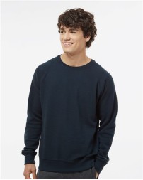 J. America 8707 Ripple Fleece Raglan Crewneck Sweatshirt