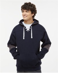 J. America 8832 Sport Lace Colorblocked Fleece Hooded Sweatshirt