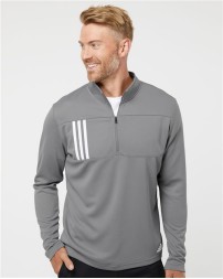 Adidas A482 3-Stripes Double Knit Quarter-Zip Pullover