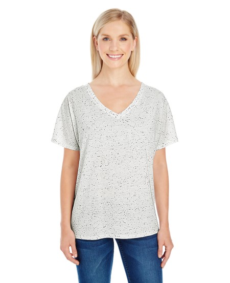 Threadfast Apparel 203FV Ladies' Triblend Fleck Short-Sleeve V-Neck T-Shirt