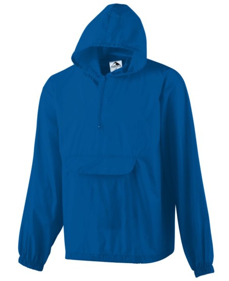 Augusta Sportswear 31300 Hooded Nylon Half Zip Pullover Pouch Jacket
