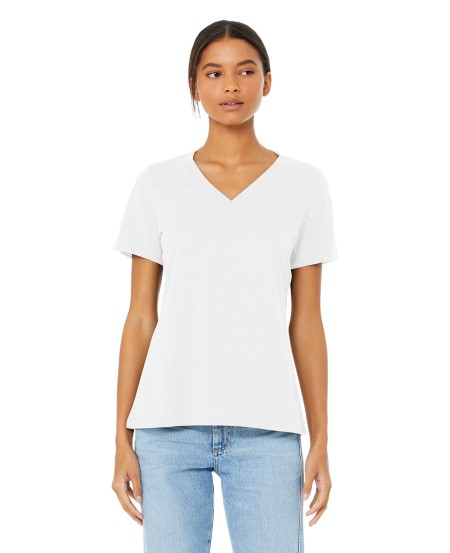 Bella  Canvas 6405CVC Ladies' Relaxed Heather CVC Jersey V-Neck T-Shirt