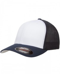 6511W Yupoong Flexfit Trucker Mesh with White Front Panels Cap