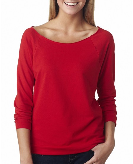 Next Level Apparel 6951 Ladies' French Terry Three-Quarter Sleeve Raglan