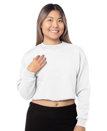 Bayside 7725 Ladies' USA Made Cropped Crewneck Sweatshirt