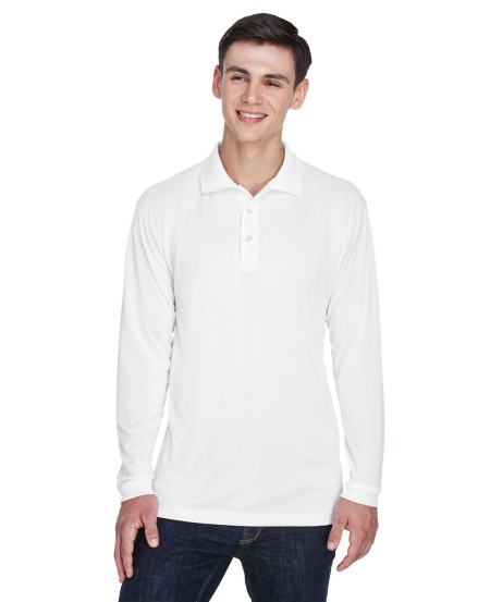UltraClub 8405LS Adult Cool  Dry Sport Long-Sleeve Polo