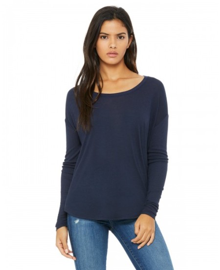 8852 Bella   Canvas Ladies  Flowy Long Sleeve T Shirt with 2x1 Sleeves