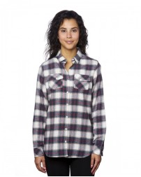 B5210 Burnside Ladies  Plaid Boyfriend Flannel Shirt