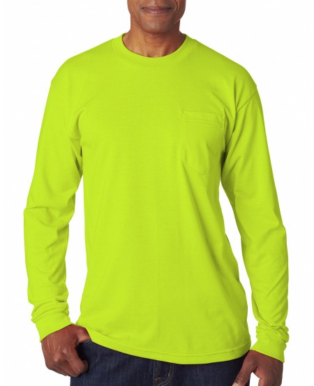 Bayside BA1730 Adult USA Made Long-Sleeve T-Shirt with Pocket