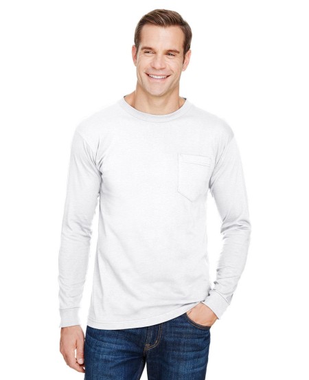 Bayside BA3055 Unisex USA Made Long-Sleeve Pocket T-Shirt