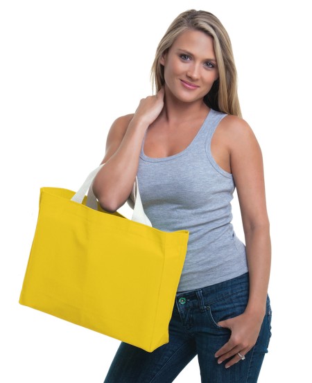 Bayside BA750 USA Made Cotton Canvas Medium Gusset Tote Bag
