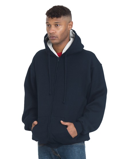 Bayside BA940 Adult USA Made Super Heavy Thermal-Lined Full-Zip Hooded Sweatshirt