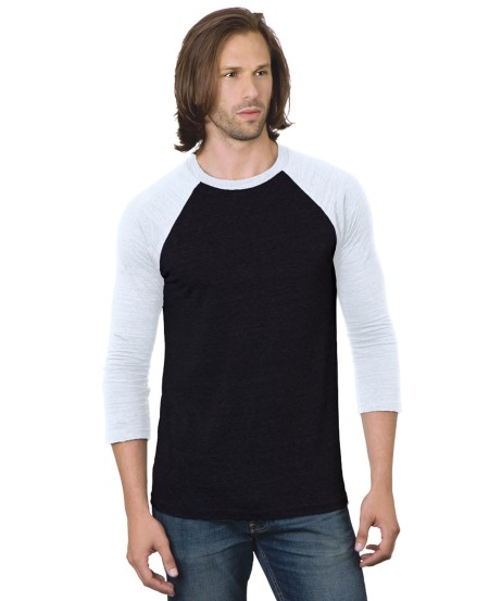 Bayside BA9525 Unisex Three-Quarter Sleeve Raglan T-Shirt