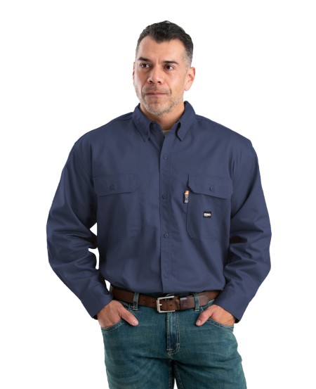 Berne FRSH10T Men's Tall Flame-Resistant Button Down Work Shirt