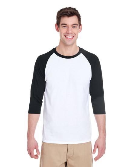 Gildan G570 Adult Heavy Cotton Three-Quarter Raglan Sleeve T-Shirt