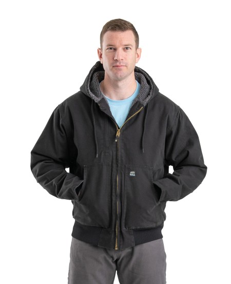 Berne HJ317 Men's Highland Flex180 Washed Duck Hooded Work Jacket
