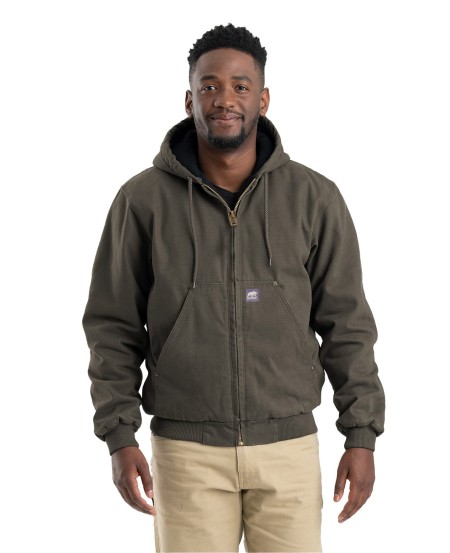 Berne HJ375T Men's Tall Highland Washed Cotton Duck Hooded Jacket