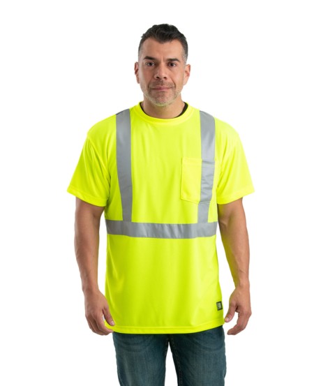 Berne HVK012T Men's Tall Hi-Vis Class 2 Performance Short Sleeve T-Shirt